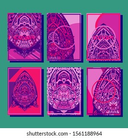 Abstract paper cut layout top view. Flyer templates with paper cut geometric. Pastel colors. Vector cover set craft paper style.