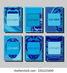 Abstract paper cut layout top view. Flyer templates with paper cut geometric. Pastel colors. Vector cover set craft paper style.