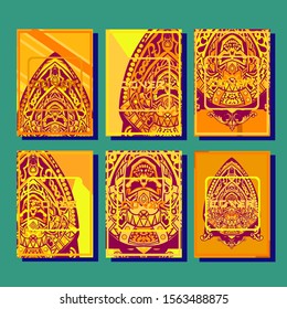 Abstract paper cut layout top view. Flyer templates with paper cut geometric. Pastel colors. Vector cover set craft paper style.