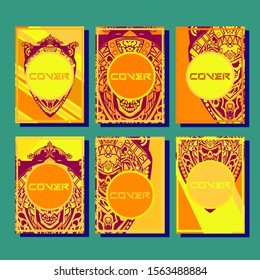 Abstract paper cut layout top view. Flyer templates with paper cut geometric. Pastel colors. Vector cover set craft paper style.