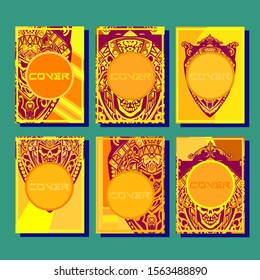 Abstract paper cut layout top view. Flyer templates with paper cut geometric. Pastel colors. Vector cover set craft paper style.