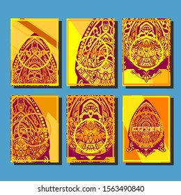 Abstract paper cut layout top view. Flyer templates with paper cut geometric. Pastel colors. Vector cover set craft paper style.