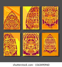 Abstract paper cut layout top view. Flyer templates with paper cut geometric. Pastel colors. Vector cover set craft paper style.