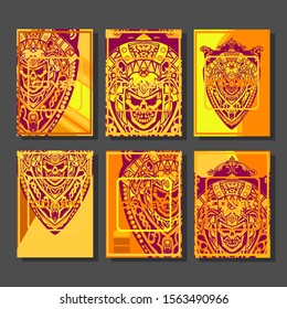 Abstract paper cut layout top view. Flyer templates with paper cut geometric. Pastel colors. Vector cover set craft paper style.