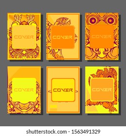 Abstract paper cut layout top view. Flyer templates with paper cut geometric. Pastel colors. Vector cover set craft paper style.