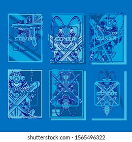 Abstract paper cut layout top view. Flyer templates with paper cut geometric. Pastel colors. Vector cover set craft paper style.