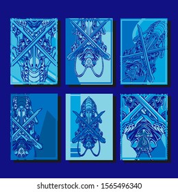 Abstract paper cut layout top view. Flyer templates with paper cut geometric. Pastel colors. Vector cover set craft paper style.