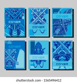 Abstract paper cut layout top view. Flyer templates with paper cut geometric. Pastel colors. Vector cover set craft paper style.