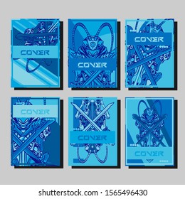 Abstract paper cut layout top view. Flyer templates with paper cut geometric. Pastel colors. Vector cover set craft paper style.
