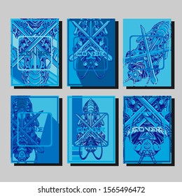 Abstract paper cut layout top view. Flyer templates with paper cut geometric. Pastel colors. Vector cover set craft paper style.