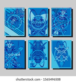 Abstract paper cut layout top view. Flyer templates with paper cut geometric. Pastel colors. Vector cover set craft paper style.
