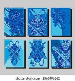 Abstract paper cut layout top view. Flyer templates with paper cut geometric. Pastel colors. Vector cover set craft paper style.