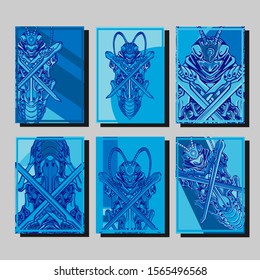 Abstract paper cut layout top view. Flyer templates with paper cut geometric. Pastel colors. Vector cover set craft paper style.