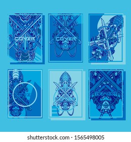 Abstract paper cut layout top view. Flyer templates with paper cut geometric. Pastel colors. Vector cover set craft paper style.