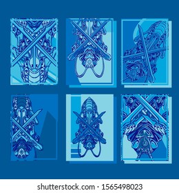 Abstract paper cut layout top view. Flyer templates with paper cut geometric. Pastel colors. Vector cover set craft paper style.