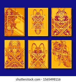 Abstract paper cut layout top view. Flyer templates with paper cut geometric. Pastel colors. Vector cover set craft paper style.