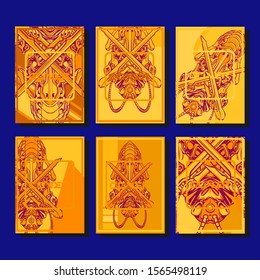 Abstract paper cut layout top view. Flyer templates with paper cut geometric. Pastel colors. Vector cover set craft paper style.