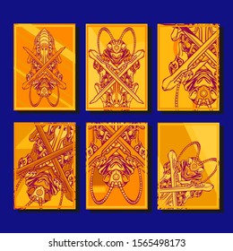 Abstract paper cut layout top view. Flyer templates with paper cut geometric. Pastel colors. Vector cover set craft paper style.