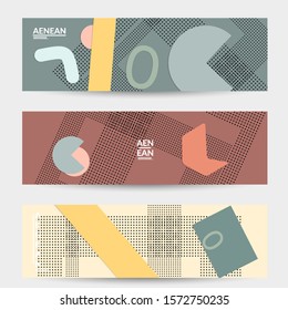 Abstract paper cut layout top view. Banner templates with paper cut geometric shapes flat lay with 3d realistic shadow. Pastel colors. Vector banner set craft paper style.