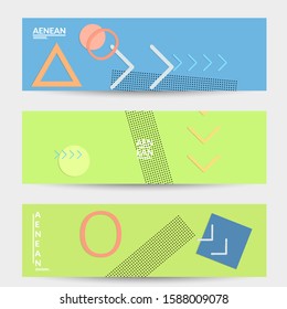 Abstract paper cut layout top view. Banner templates with paper cut geometric shapes flat lay with 3d realistic shadow. Pastel colors. Vector banner set craft paper style.