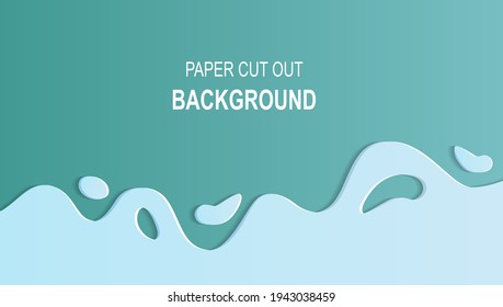 Abstract paper cut out background for design in light colors with blank white space