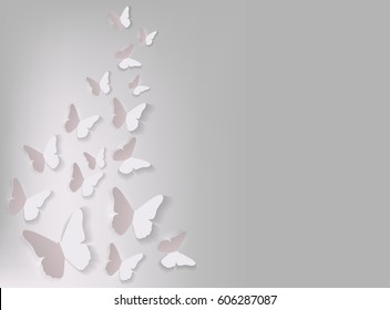 Abstract Paper Cut Out Butterfly Background. Vector Illustration EPS10
