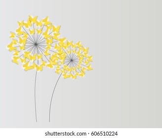 Abstract Paper Cut Out Butterfly Flower Background. Vector Illustration EPS10