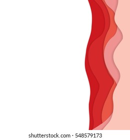 Abstract paper cut. Postcard template. Happy Valentines Day card template. Valentine's day background with cut paper.
