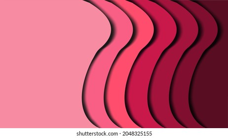 Abstract paper cut red pink design colorful layout for cover, flyers, posters, presentations, banners background