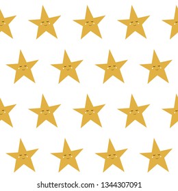 Abstract paper cut star seamless pattern background. Childish crafted star for design holiday wrapping paper, baby nappy, textile, birthday wallpaper etc.  