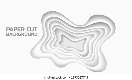 Abstract paper cut style background. Light color. Vector illustration.