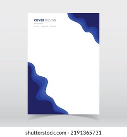 Resumen de fondo vectorial de color azul de corte de papel con elementos editables para afiches, volantes y diseños web