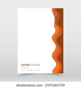 Abstract paper cut style brown and orange color vector background with editable elements for poster, flyer, and web designs