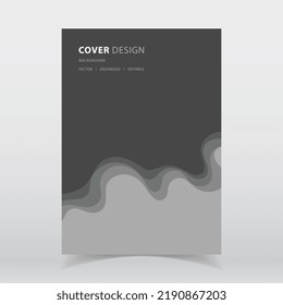 Resumen de fondo vectorial de color gris de estilo de corte de papel con elementos editables para afiches, volantes y diseños web