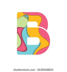 Abstract Paper Cut Style Letter B Design