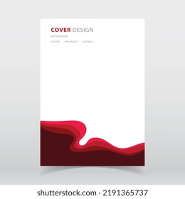 Abstract paper cut style red color vector background with editable elements for poster, flyer, and web designs