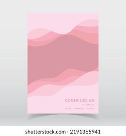 Abstract paper cut style soft pink color vector background with editable elements for poster, flyer, and web designs