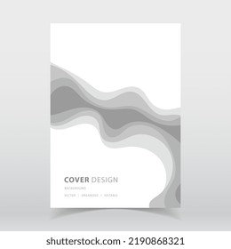 Abstract paper cut style white and gray color vector background with editable elements for poster, flyer, and web designs