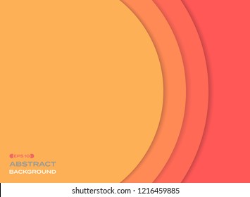 Abstract Of Paper Cut Sun Orange Tone Color Background. Vector Eps10