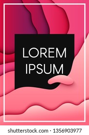 Abstract paper cut vertical banner template