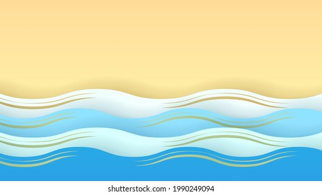 Resumen Papel Cortar Wavy Sea Ocean Wave Water Blue White Background Vector Diseño Para Presentaciones Empresariales Volantes Carteles E Invitaciones