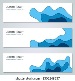 Abstract paper cut web banners vector templates collection