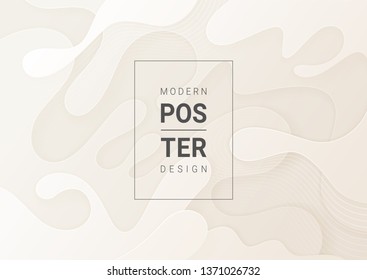 Abstract paper cut white background with wavy layers; Realistic carving art; Vector 3d template; Material design concept.