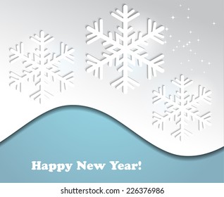 The abstract of the paper cutting. Christmas background. Abstract snowflakes 