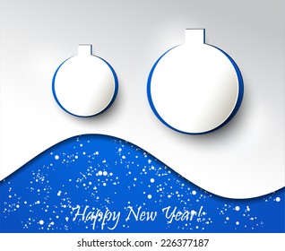 The abstract of the paper cutting. Christmas background. Christmas balls
