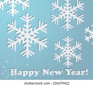 The abstract of the paper cutting. Christmas background. Abstract snowflakes 
