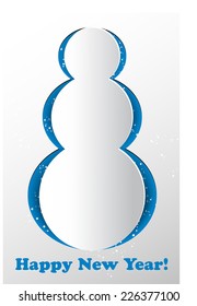 The abstract of the paper cutting. Christmas snowman 