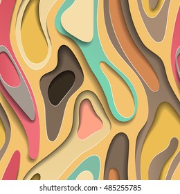Abstract paper cutting with three dimensional, vector illustration.