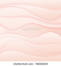 Abstract paper decoration. Vector background with curved colorful paper layers. Modern pastel template for design