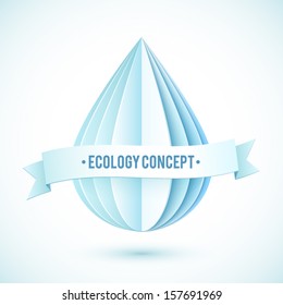 Abstract paper drop vector ecology concept